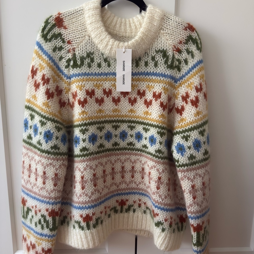 SAMSOE Simones Crew Neck in Whisper White, Size XL